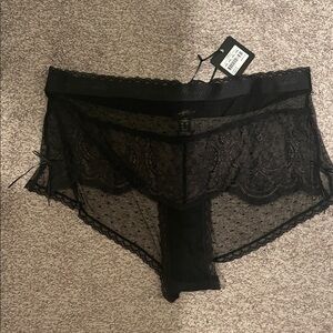 Honey Birdette Elegant Black Lace Women's Panties Sofia xxl nwt